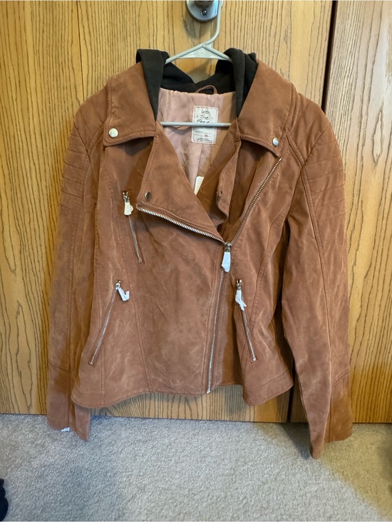We The Free Jackets & Blazers - Free People We The Free "Harriet" Hooded Vegan Suede Moto Jacket